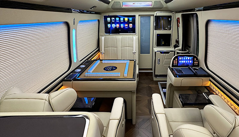 Toyota Coaster 8 Seats with Bed and Mahjong Table