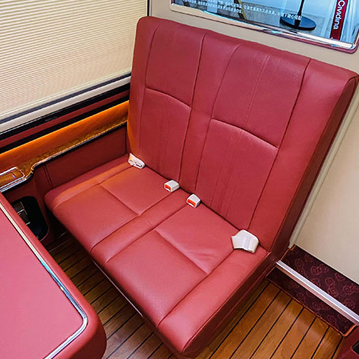 11 Seats Coaster Roger Red Luxury Modification